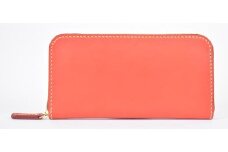 栃木レザー使用｜滑らか本革Lジップ長財布｜Round zip wallet 01｜レッド｜minca（全7色）