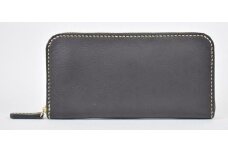 栃木レザー使用｜やわらか本革Lジップ長財布｜Round zip wallet 02｜ブラック｜minca（全6色）