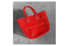 栃木レザー使用｜ソフトな手触り 本革 小さめトートバッグ｜Tote bag 03 S｜レッド｜minca（全6色）