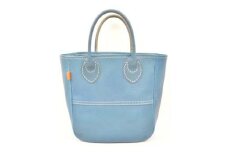 栃木レザー使用｜ソフトな手触り 本革 小さめトートバッグ｜Tote bag 03 S｜ブルー｜minca（全6色）