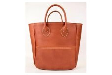 栃木レザー使用｜ソフトな手触り 本革 小さめトートバッグ｜Tote bag 03 S｜チョコ｜minca（全6色）