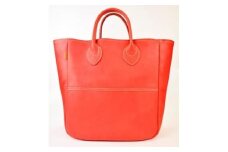 栃木レザー使用｜ソフトな手触り 本革 A4対応トートバッグ｜Tote bag 03 M｜レッド｜minca（全6色）