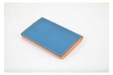 栃木レザー使用｜約30枚収納 本革名刺入れ｜Card holder 01｜ブルー｜minca（全7色）