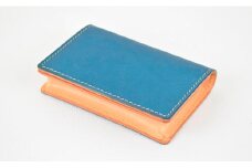 【全7色】栃木レザーの名刺入れ 約50枚収納 ポケット4つ Card holder 02/ブルー/minca　416【雑貨 ファッション 人気 おすすめ 】