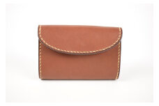 【minca】栃木レザーの三つ折り財布 ミドルサイズ ハンドステッチ滑らかな手触り/Middle wallet 01/チョコ　518【雑貨 ファッション 人気 おすすめ 】