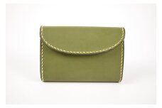 【minca】栃木レザーの三つ折り財布 ミドルサイズ ハンドステッチ滑らかな手触り/Middle wallet 01/オリーブ　518【雑貨 ファッション 人気 おすすめ 】