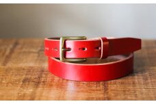 【minca】幅30mmベルト/34インチ  栃木レザーの希少な「ハーネスレザー」使用の贅沢な1枚革のレザーベルト/レッド/HL-B01/RED/minca　592【小物 ファッション 人気 おすすめ 】