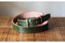 【minca】幅30mmベルト/38インチ  栃木レザーの希少な「ハーネスレザー」使用の贅沢な1枚革のレザーベルト/オリーブ/HL-B01/OLIVE/minca　600【小物 ファッション 人気 おすすめ 】