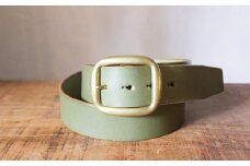 【minca】幅40mmベルト/38インチ  栃木レザーの希少な「ハーネスレザー」使用の贅沢な1枚革のレザーベルト オイルタイプ/オリーブ/HL-B03/OLIVE　618【小物 ファッション 人気 おすすめ 】