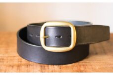 【minca】幅40mmベルト/34インチ  栃木レザーの希少な「ハーネスレザー」使用の贅沢な1枚革のレザーベルト オイルタイプ/ブラック/HL-B03/BLACK　622【小物 ファッション 人気 おすすめ 】