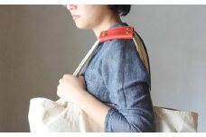 【minca】 栃木レザーのバッグ持ち手カバー2個セット 重さ軽減や汚れ防止 エコバックやキャンバスバッグの持ち手にも/ハンドルカバー/2個セット/レッド　633【かばん ファッション 人気 おすすめ 】