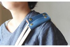 栃木レザー使用｜バッグの本革持ち手カバー 2個セット｜Handle cover｜ブルー｜minca（全7色）
