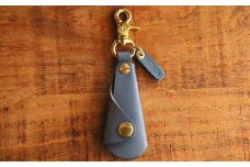 【minca】栃木レザーの真鍮靴ベラキーホルダー/シューホーン01/ブルー　641【雑貨 日用品 人気 おすすめ 】