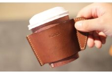 【minca】栃木レザーのカップスリーブSサイズ 自宅、オフィス、キャンプシーンでのカフェタイムに/チョコ　660【日用品 人気 おすすめ 】