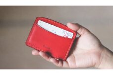 【minca】栃木レザーのヨコ型パスケース 定期入れ パスホルダー02/レッド　700【雑貨 日用品 人気 おすすめ 】