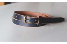 【minca】細幅20mmベルト/32インチ  栃木レザーの希少な「ハーネスレザー」使用の贅沢な1枚革のレザーベルト/ネイビー/HL-B04/NAVY　727【小物 ファッション 人気 おすすめ 】
