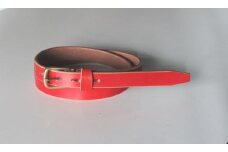 【minca】細幅20mmベルト/32インチ  栃木レザーの希少な「ハーネスレザー」使用の贅沢な1枚革のレザーベルト/レッド/HL-B04/RED　728【小物 ファッション 人気 おすすめ 】