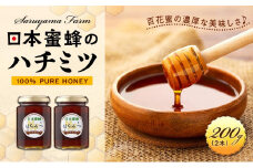日本蜜蜂のハチミツ100％！はちみつ（2本）  高級 自然食品 無添加 ニホンミツバチ