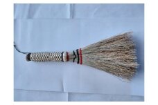 栃木県産ほうき草使用「３玉持ち手編み小ほうき」 栃木県 伝統工芸品 指定 手作り ほうき【クラフト 民芸 人気 おすすめ 】
