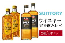 サントリー ウイスキー 飲み比べ 定番 2種 4本セット（角瓶 ×2 / トリス クラシック ×2） | ギフト セット プレゼント お酒 酒 詰め合わせ SUNTORY ウィスキー ハイボール ロック 水割り 家飲み 宅飲み パーティー 宴会