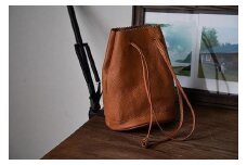 【レザー巾着】Drawstring bag　カラー：Red Brown【かばん ファッション 人気 おすすめ 】