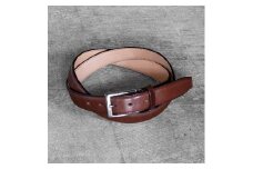 栃木レザー使用｜希少ハーネスレザーの贅沢ビジネスベルト｜Business belt｜チョコ｜minca（全3色）