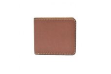 栃木レザー使用｜滑らか本革二つ折り財布｜Half wallet 01C｜チョコ｜minca（全4色)