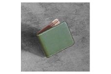 栃木レザー使用｜滑らか本革二つ折り財布｜Half wallet 01C｜オリーブ｜minca（全7色）