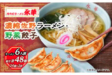 ＜佐野餃子(中)野菜餃子24個4人前＞×2袋と＜濃縮佐野ラーメン＞6人前_ ラーメン 餃子 セット 佐野 栃木県 人気 おすすめ 送料無料 贈答 ギフト プレゼント 中華 冷凍 永華 佐野餃子 佐野ラーメン 【1061581】