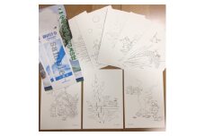 安藤勇寿「少年の日」美術館・御招待券とぬりえポストカード【1233088】