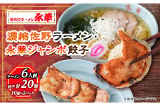 佐野餃子(大)10個2人前×2パックと濃縮佐野ラーメン6人前_ ラーメン 餃子 セット 佐野 栃木県 人気 おすすめ 送料無料 贈答 ギフト プレゼント 中華 冷凍 永華 佐野餃子 佐野ラーメン 【1061579】