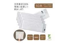 使い切りウェットシート 紙おしぼり ECOSHIBO(R)オモテムジ  50本【1625094】