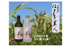 【栃木県 鹿沼市産】 本格焼酎 はとむぎ 美人 2本セット（22度・43度）各720ml×２本 酒 焼酎 麦 酒 米焼酎 [№5840-1547]