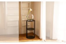 【＆FREL】SCサイドテーブル ハイタイプ ブラック 直径35㎝ 高さ70㎝【メラミン - ブラック】[№5840-7892]　※離島への配送不可