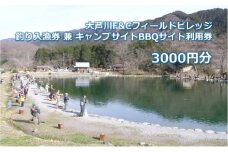 大芦川F&Cフィールドビレッジ 釣り入漁券 兼 キャンプサイトBBQサイト利用券 3000円分 チケット 入漁券 釣り フィッシング ルアー フライ アウトドア キャンプ バーベキュー 鹿沼市 栃木県[№5840-2700]