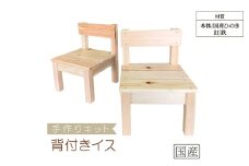 手作りキット ミニ背付きイス 安心の国産ひのき 木製 いす 椅子 [№5840-2788]　※沖縄・離島への配送不可