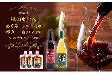かぬま 里山わいん 里山のめぐみ 赤ワイン 720ml & 輝き 白ワイン 720ml & ぶどうゼリー 130g×3個 お届け 入金確認後 14日～1ヶ月 [№5840-2803]