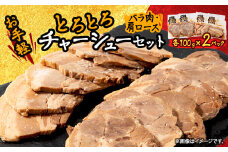 お手軽＜計4パック＞とろとろチャーシューセット(バラ肉、肩ロース)100g×各2パック【1483391】