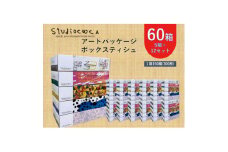 アートパッケージボックスティッシュ60箱＜5箱入り×12セット＞＜1箱150組(300枚)＞【1589794】