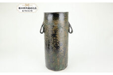 【栃木県共通返礼品・益子町産】益子焼　大塚雅淑　花器　青