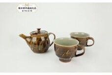 【栃木県共通返礼品・益子町産】益子焼　大塚雅淑　イッチンポット＆マグカップセット