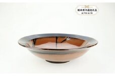 【栃木県共通返礼品・益子町産】益子焼　萩原芳典　柿釉線紋鉢