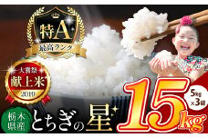 【売り切れ】栃木県共通返礼品 栃木県産 とちぎの星 白米 15kg |  お米 米 こめ おにぎり ごはん ご飯 令和6年産 栃木県 真岡市 ブランド米