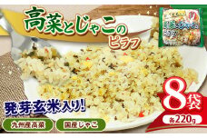人気 ピラフ 国産発芽玄米入り 九州産 高菜とじゃこの 栄養価の高いピラフ 220g × 8パック |  焼きめし チャーハン 国産原料 九州産 高菜 便利 食品 インスタント お手頃 調理 オススメ | 真岡市 栃木県 送料無料
