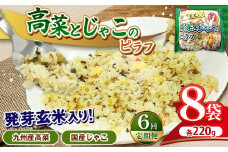 【定期便6回】人気 ピラフ 国産発芽玄米入り 九州産 高菜とじゃこの 栄養価の高いピラフ 220g × 8パック×6回 | 選べる 定期便 6回 焼きめし チャーハン 国産原料 九州産 高菜 便利 食品 インスタント お手頃 調理 オススメ | 真岡市 栃木県 送料無料