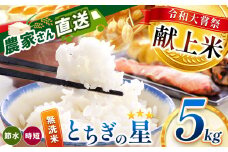 令和大嘗祭献上米！真岡市産 とちぎの星（無洗米） 5kg | 新米 お米 米 こめ おにぎり おむすび お弁当 ごはん ご飯 ライス 丼ぶり 真岡産コシヒカリ 白米 真岡市 栃木県