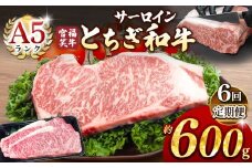 【定期便6回】宮福笑牛(とちぎ和牛) A5 サーロインステーキ 約200gx3枚  | 牛肉 和牛 ステーキ  定期便 サーロイン ステーキ ステーキ用 旨味 美味しい 肉 お肉  栃木県共通返礼品 栃木県 真岡市 