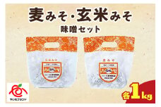 麦みそ・玄米みそ 味噌セット(各1kg)｜味噌 調味料 産地直送 グルメ ギフト  