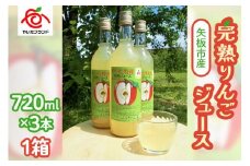 【定期便6回】 矢板市産 完熟りんごジュース《720ml×3本 1箱》｜林檎 リンゴ 果汁100% 産地直送 (毎月お届け）  