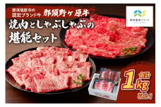 那須野ヶ原牛　焼肉としゃぶしゃぶで堪能セット ns004-003 【JAS認定農場 牛肉 ブランド牛 肉 牛もも 牛かた セット 食べ比べ 国産】